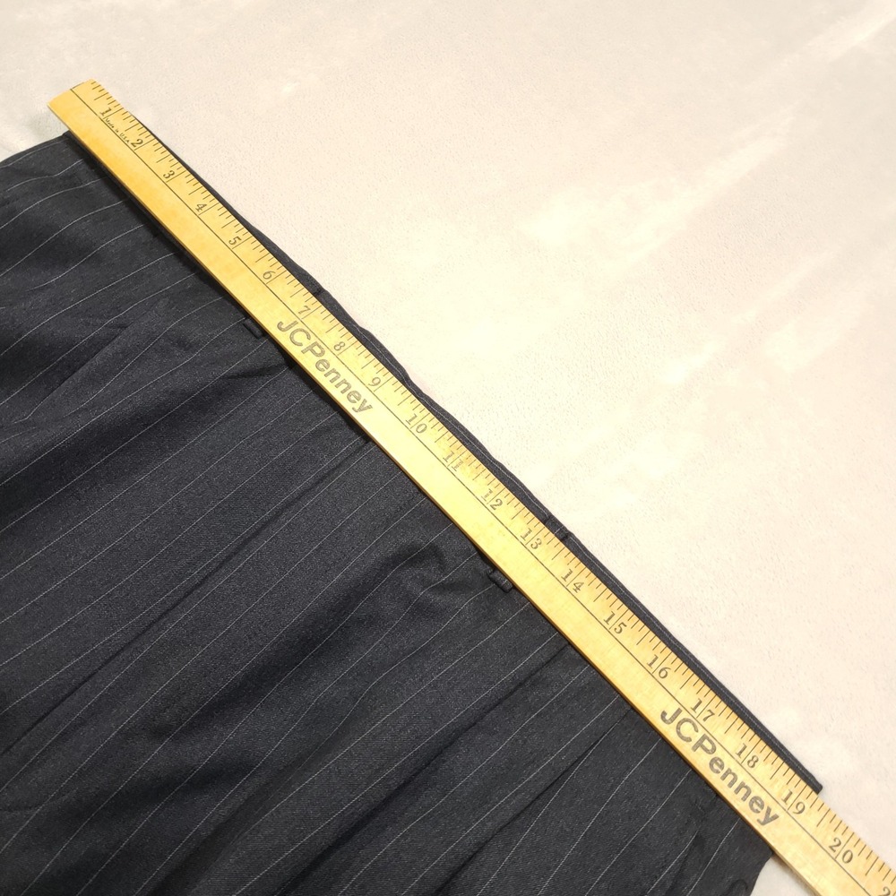 Jack Victor Suit Men 44R Black Pinstripe Super 110s Wool 3-Button Pleated Cuffed - Picture 16 of 16